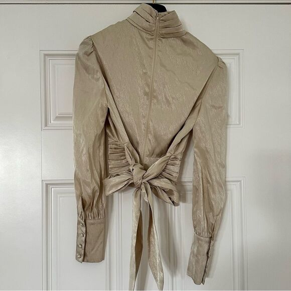 Wayf Cream High-Neck Blouse - Picture 3 of 4